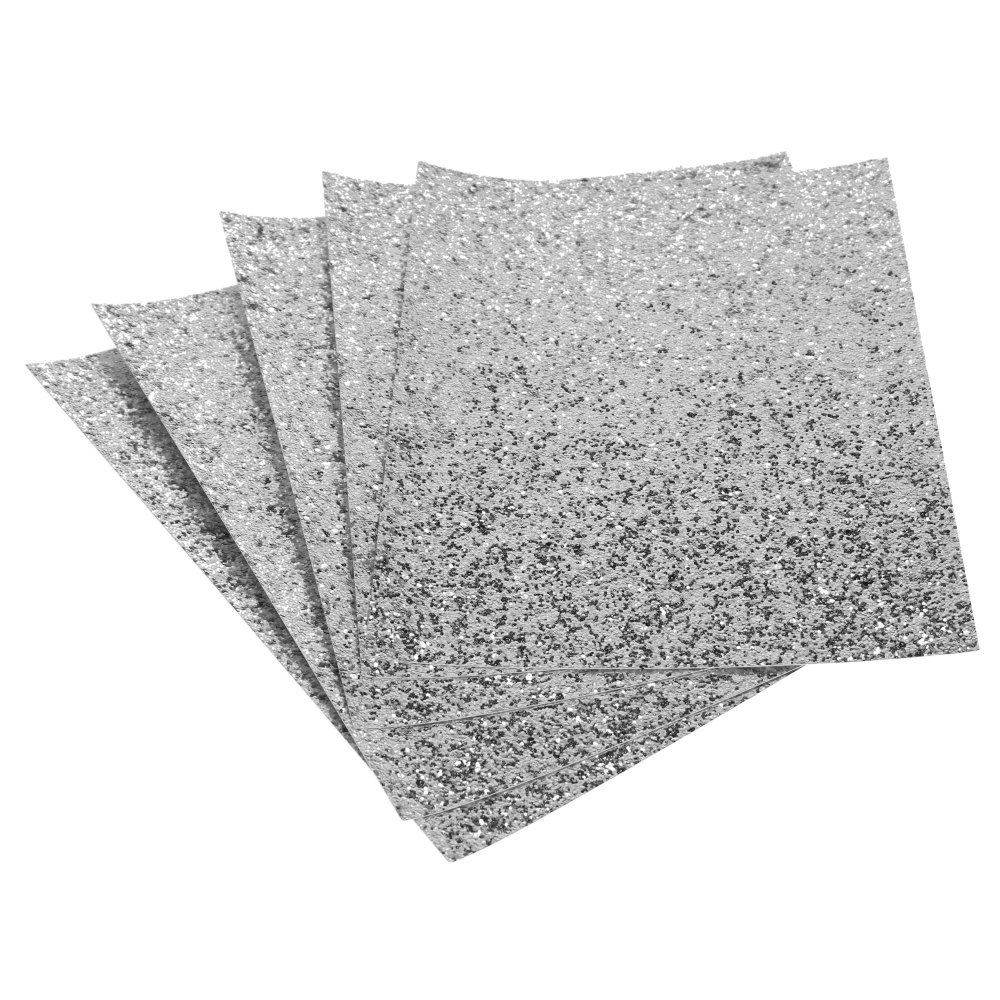 DECORATIVE CARDBOARD A4 210 G SEQUINS SILVER GALLERY PAPER PACK OF 5 PCS. ARGO 208505 ARGO